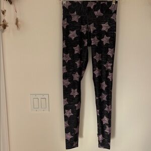 Terez Black and Pink Star Performance Leggings